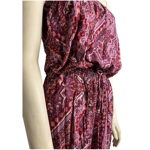 Olivaceous Floral Strapless Jumpsuit Red Women's Size S Bohemian Summer Brunch - Picture 5 of 8